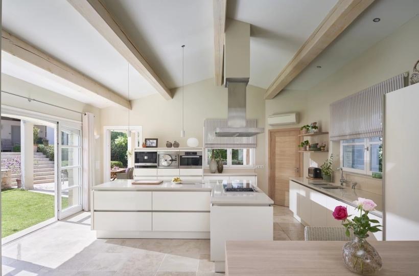 Modern open kitchen of the villa